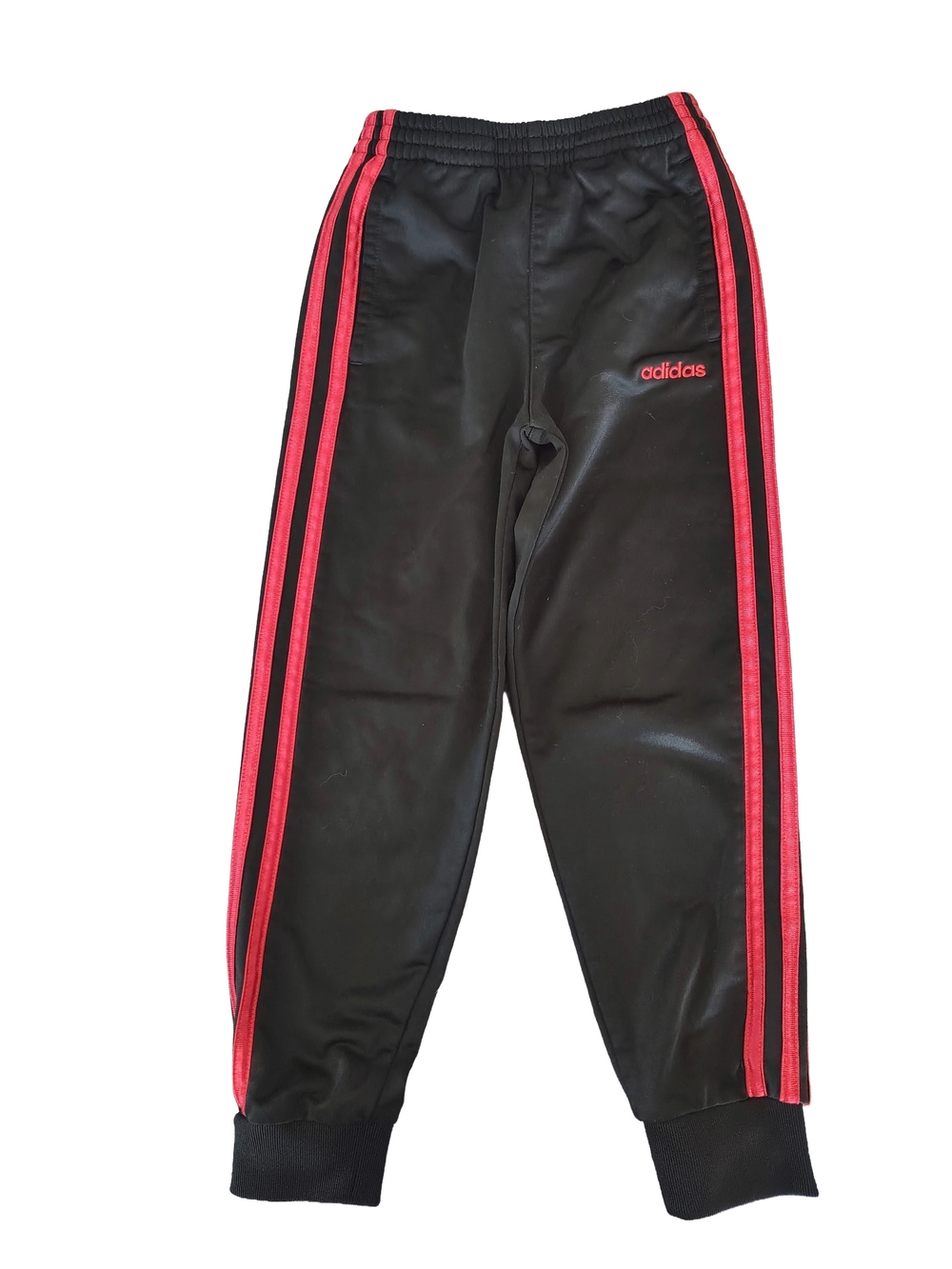 Adidas Kids Black Sweatpants with Red Stripes Size 6